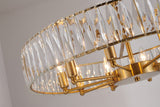 Bethel Gold Chandelier in Metal & Crystal