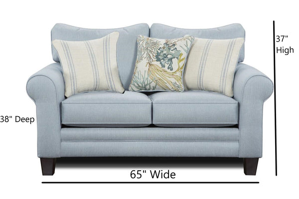 Fusion 1141 Transitional Loveseat 1141 Labyrinth Sky Loveseat