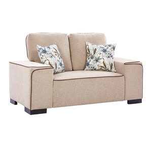 New Classic Furniture Cobern Kd Loveseat Body, Seat, Back & 2 Accent Pillows UKD0101-20B-NAT