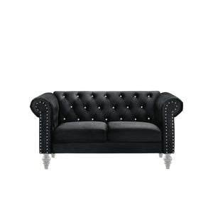 New Classic Furniture Emma Crystal Loveseat Black UKD13-20-BLKC