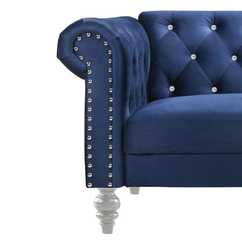 New Classic Furniture Emma Crystal Loveseat Royal Blue UKD13-20-BLUC