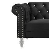 New Classic Furniture Emma Crystal Sofa Black UKD13-30-BLKC