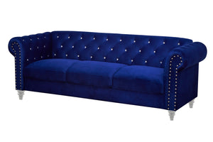 New Classic Furniture Emma Crystal Sofa Royal Blue UKD13-30-BLUC