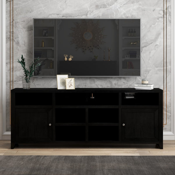 Legends Furniture Modern Black TV Stand for TV's up to 90 Inches, Fully Assembled UL1284.MOC