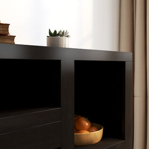 Legends Furniture Modern Black TV Stand with Electric Fireplace Included UL5201.MOC