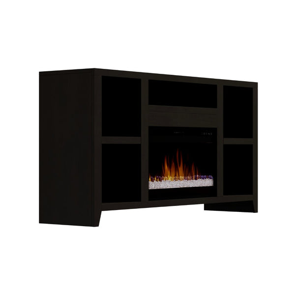 Legends Furniture Modern Black TV Stand with Electric Fireplace Included UL5201.MOC