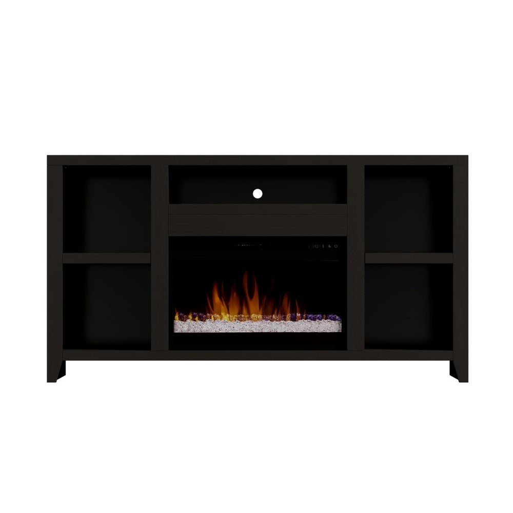 Legends Furniture Modern Black TV Stand with Electric Fireplace Included UL5201.MOC