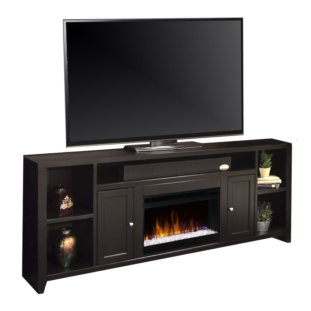 Legends Furniture Modern Black TV Stand with Electric Fireplace Included UL5284.MOC