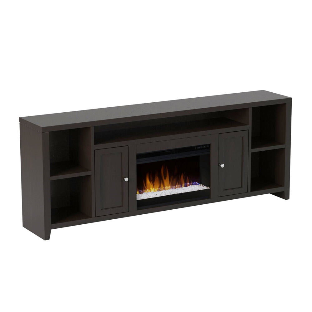 Legends Furniture Modern Black TV Stand with Electric Fireplace Included UL5284.MOC
