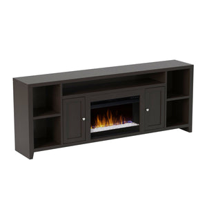 Legends Furniture Modern Black TV Stand with Electric Fireplace Included UL5284.MOC