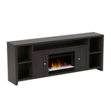 Modern Black TV Stand with Electric Fireplace Included