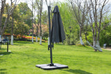 Climax Outdoor Standing Umbrella, Polyester Fabric In Gray, Air Vent, Without Flap, Steel Cross ...
