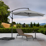 Aiden Outdoor Standing Umbrella, Polyester Fabric In Grey, Steel Stand, Air Vent, Without Flap, ...