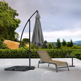 Aiden Outdoor Standing Umbrella, Polyester Fabric In Grey, Steel Stand, Air Vent, Without Flap, ...