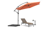 Aiden Outdoor Standing Umbrella, Polyester Fabric In Orange, Steel Stand, Air Vent, Without Flap...