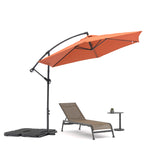 Aiden Outdoor Standing Umbrella, Polyester Fabric In Orange, Steel Stand, Air Vent, Without Flap...
