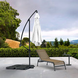 Aiden Outdoor Standing Umbrella, Polyester Fabric In White, Steel Stand, Air Vent, Without Flap,...