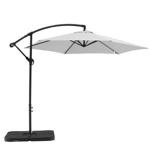 Aiden Outdoor Standing Umbrella, Polyester Fabric In White, Steel Stand, Air Vent, Without Flap,...