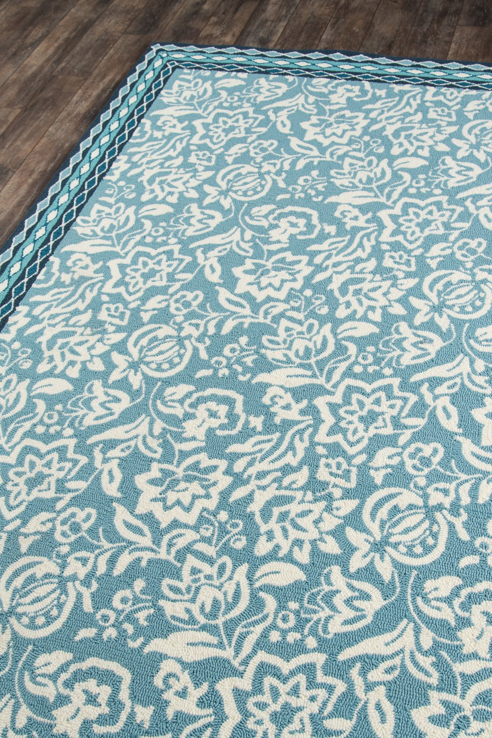 Momeni Madcap Cottage Under A Loggia UND-2 Hand Hooked Transitional Floral Indoor/Outdoor Area Rug Blue 8' x 10' UNDERUND-2BLU80A0