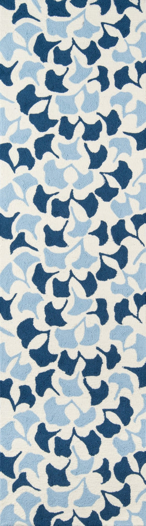 Momeni Madcap Cottage Under A Loggia UND-3 Hand Hooked Contemporary Geometric Indoor/Outdoor Area Rug Blue 8' x 10' UNDERUND-3BLU80A0