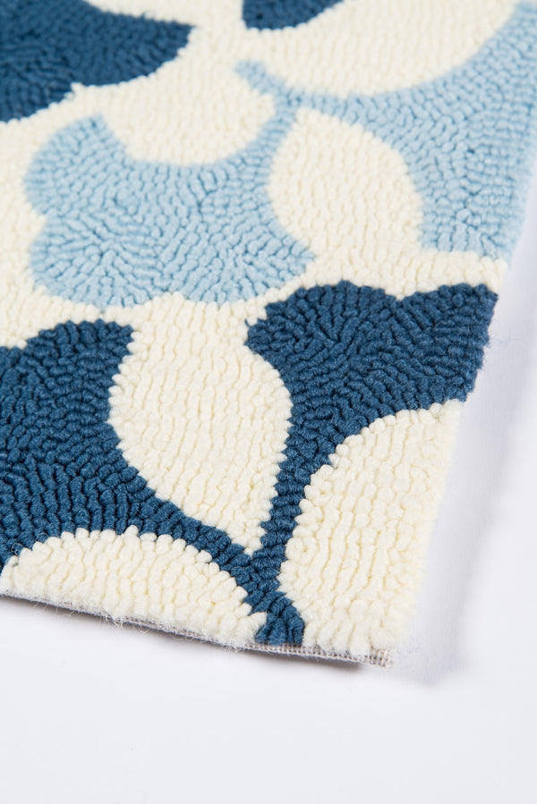 Momeni Madcap Cottage Under A Loggia UND-3 Hand Hooked Contemporary Geometric Indoor/Outdoor Area Rug Blue 8' x 10' UNDERUND-3BLU80A0