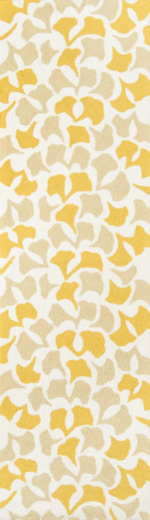 Momeni Madcap Cottage Under A Loggia UND-3 Hand Hooked Contemporary Geometric Indoor/Outdoor Area Rug Gold 8' x 10' UNDERUND-3GLD80A0