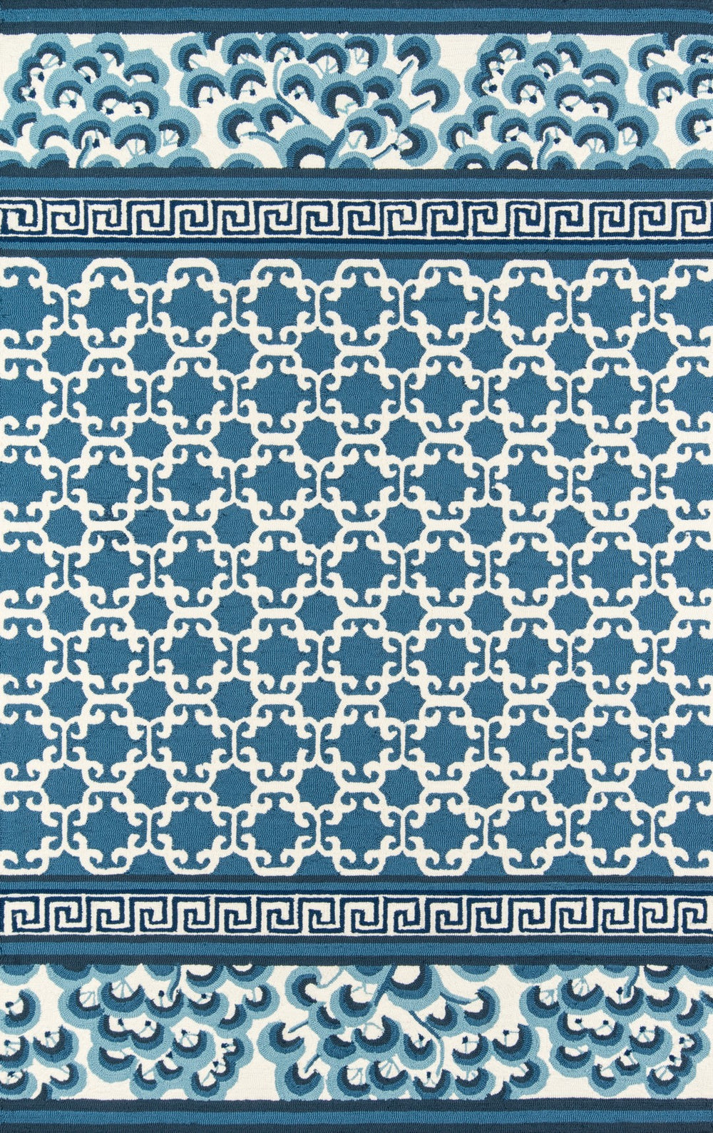 Momeni Madcap Cottage Under A Loggia UND-4 Hand Hooked Contemporary Geometric Indoor/Outdoor Area Rug Navy 8' x 10' UNDERUND-4NVY80A0