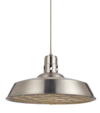 Cal Lighting 150W Danberry Metal Pendant UP-1112-6-BS Brushed Steel UP-1112-6-BS