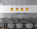 Cal Lighting Ithaca 3000K, 8W, 700 Lumen, 90 Cri Dimmable LED Glass Mini Pendant with Amber Glass UP-1121 Amber UP-1121