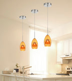 Cal Lighting Integrated Dimmable LED Glass Mini Pendant Light. 6W, 450 Lumen, 3000K UP-128-AM-AMBCL Amber/Yellow UP-128-AM-AMBCL