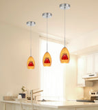 Cal Lighting Integrated Dimmable LED Glass Mini Pendant Light. 6W, 450 Lumen, 3000K UP-128-AM-REDCL Amber/red UP-128-AM-REDCL