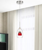 Cal Lighting Integrated Dimmable LED Glass Mini Pendant Light. 6W, 450 Lumen, 3000K UP-128-CL-REDCL Red Clear UP-128-CL-REDCL