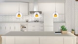 Cal Lighting Integrated Dimmable LED Glass Mini Pendant Light. 6W, 450 Lumen, 3000K UP-335-CL-AMBCL Clear Yellow UP-335-CL-AMBCL