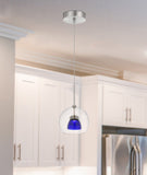 Cal Lighting Integrated Dimmable LED Glass Mini Pendant Light. 6W, 450 Lumen, 3000K UP-335-CL-BLUCL Clear Blue UP-335-CL-BLUCL