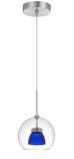 Cal Lighting Integrated Dimmable LED Glass Mini Pendant Light. 6W, 450 Lumen, 3000K UP-335-CL-BLUFR Frosted Blue UP-335-CL-BLUFR