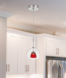 Cal Lighting Integrated Dimmable LED Glass Mini Pendant Light. 6W, 450 Lumen, 3000K UP-335-CL-REDCL Red Clear UP-335-CL-REDCL