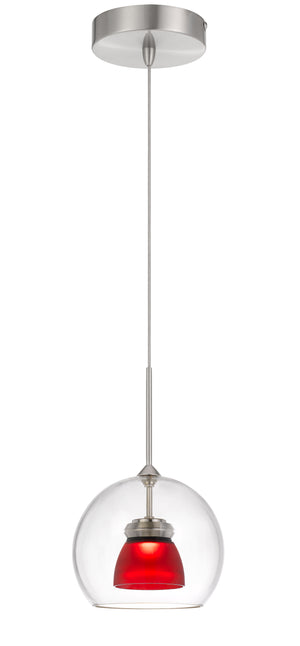 Cal Lighting Integrated Dimmable LED Glass Mini Pendant Light. 6W, 450 Lumen, 3000K UP-335-CL-REDFR Frosted Red UP-335-CL-REDFR