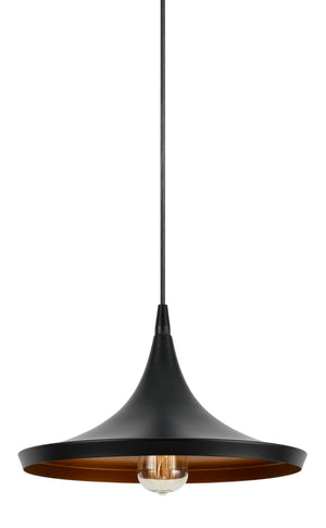 Cal Lighting 60W Brook Metal Mini Pendant UP-3630-1P Satin Black UP-3630-1P