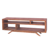 Benzara Mid Century Modern Acacia Wood Tv Unit With Splayed Legs, Walnut Brown  UPT-182997 Brown Acacia Wood UPT-182997