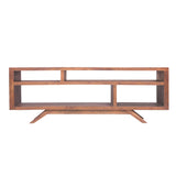 Benzara Mid Century Modern Acacia Wood Tv Unit With Splayed Legs, Walnut Brown  UPT-182997 Brown Acacia Wood UPT-182997