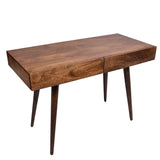 Benzara Mango Wood Writing Desk with Two Drawers and Tapered Legs, Brown UPT-186126 Brown Mango Wood UPT-186126