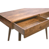 Benzara Mango Wood Writing Desk with Two Drawers and Tapered Legs, Brown UPT-186126 Brown Mango Wood UPT-186126