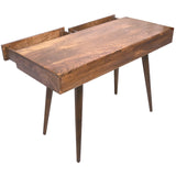 Benzara Mango Wood Writing Desk with Two Drawers and Tapered Legs, Brown UPT-186126 Brown Mango Wood UPT-186126