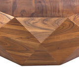 Benzara Diamond Shape Acacia Wood Coffee Table With Smooth Top, Dark Brown UPT-196015 Dark Brown Acacia UPT-196015