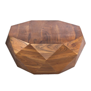 Benzara Diamond Shape Acacia Wood Coffee Table With Smooth Top, Dark Brown UPT-196015 Dark Brown Acacia UPT-196015