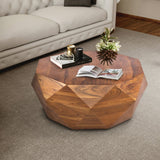 Benzara Diamond Shape Acacia Wood Coffee Table With Smooth Top, Dark Brown UPT-196015 Dark Brown Acacia UPT-196015