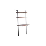 Industrial 3 Tier Mango Wood Ladder Storage Wall Shelf with Tubular Frame, Brown and Black
