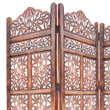 Benzara 3 Panel Mango Wood Screen with Intricate Cutout Carvings, Brown UPT-200177 Brown Mango Wood and MDF UPT-200177