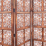 Benzara 3 Panel Mango Wood Screen with Intricate Cutout Carvings, Brown UPT-200177 Brown Mango Wood and MDF UPT-200177