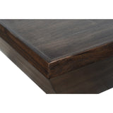 Benzara 36 Inch Square Shape Acacia Wood Coffee Table with Trapezoid Base, Brown UPT-204781 Brown Acacia Wood UPT-204781